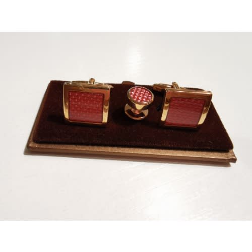 Pink Patterned Square Cufflinks