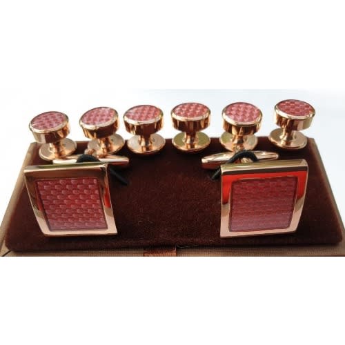 Pink Patterned Square Cufflinks