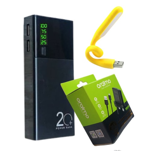 Android Fast Charger With Power Bank 20,000mah And Led Usb Light