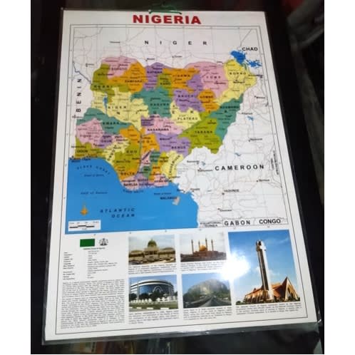 Nigeria Map Poster Wall Chart