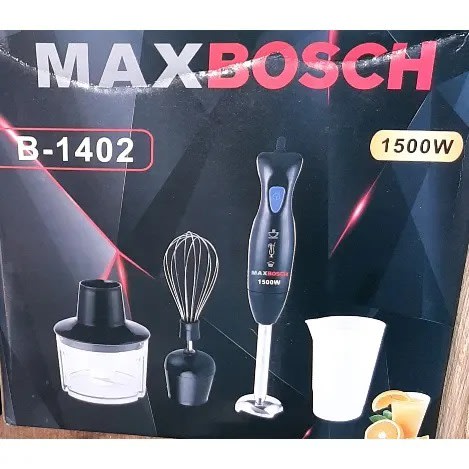 3-in-1 Stainless Steel Hand Blender-1500w Low Vibration Motor