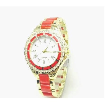 Ladies Two Toned Wristwatch - Red