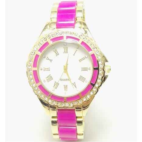 Ladies' 2-Tone Wristwatch - Purple & Gold