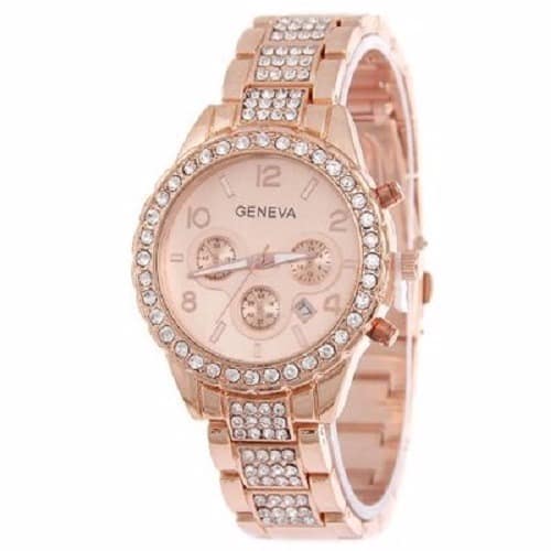 Women's Studded Watch - Rose Gold