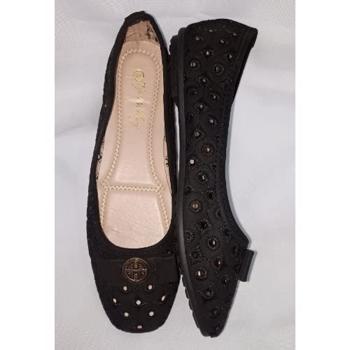 Caribbean Comfortable Female Flat Shoe - Black