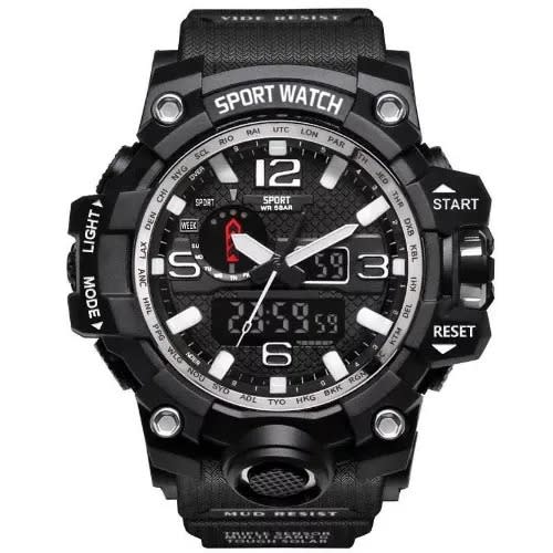G Style Shock Watch With Digital & Analog Display - Black
