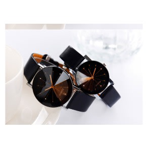 Couple Leather Watch - Black