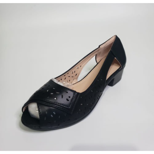 Melina Breathable  Leather Shoe - Black