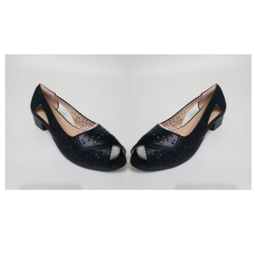 Melina Breathable  Leather Shoe - Black