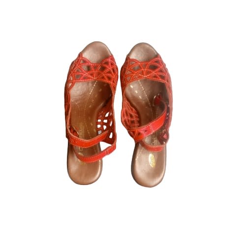 Dc Women Sandal With Overlap Leather Design - Red