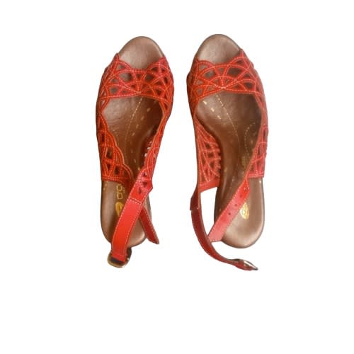 Dc Women Sandal With Overlap Leather Design - Red