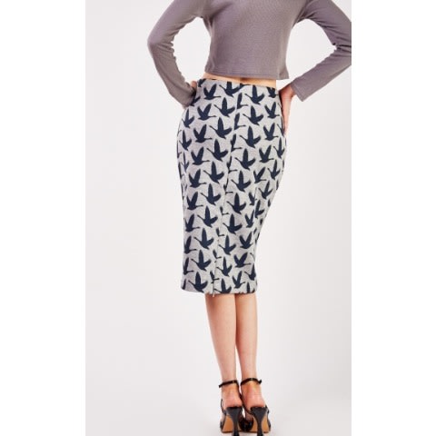 Silhouette Pencil Skirt With Zipped Slit For Ladies