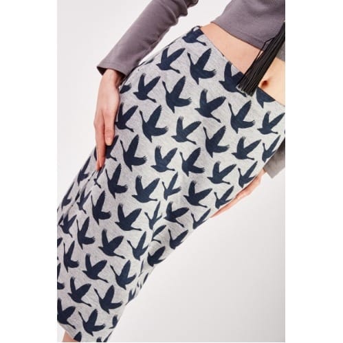 Silhouette Pencil Skirt With Zipped Slit For Ladies
