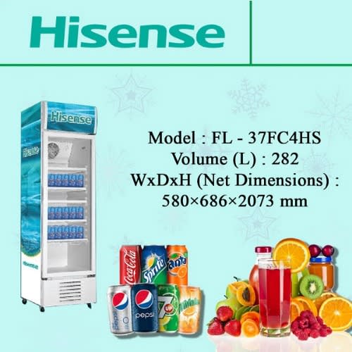 Single Door Beverage Display Cooler & Refrigerator Fl37fc - 282L
