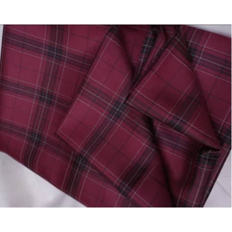 Red With White And Black Check Design Cashmere Senator Material - 4 Yards