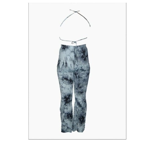 Tie Dye Two Pieces Pants Set - Mint & Black