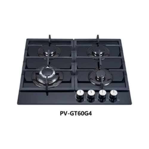 60cm 4 Burner Gas Hob Tempered Glass Cooktop