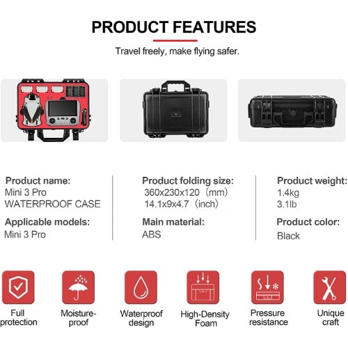 Startrc Mini 3 Pro Case Waterproof Hard Carrying Case For Dji Mini 3 Pro Accessories