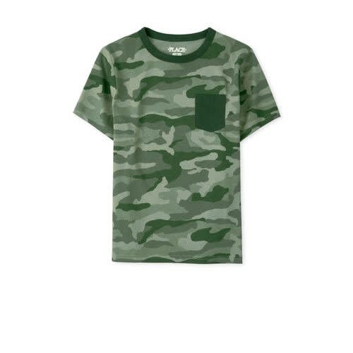Boys Camo Pocket Tshirt- Green
