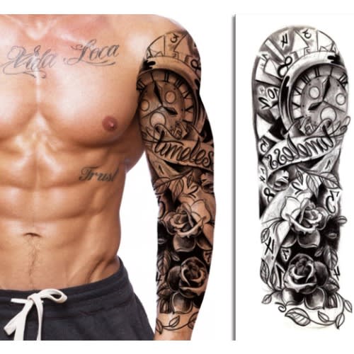 Timeless Full Leg Arm Temporary Tattoo Body Art Sticker