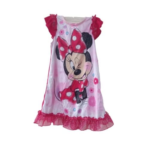 Girl's Dress- Red With Mickey Mouse Design