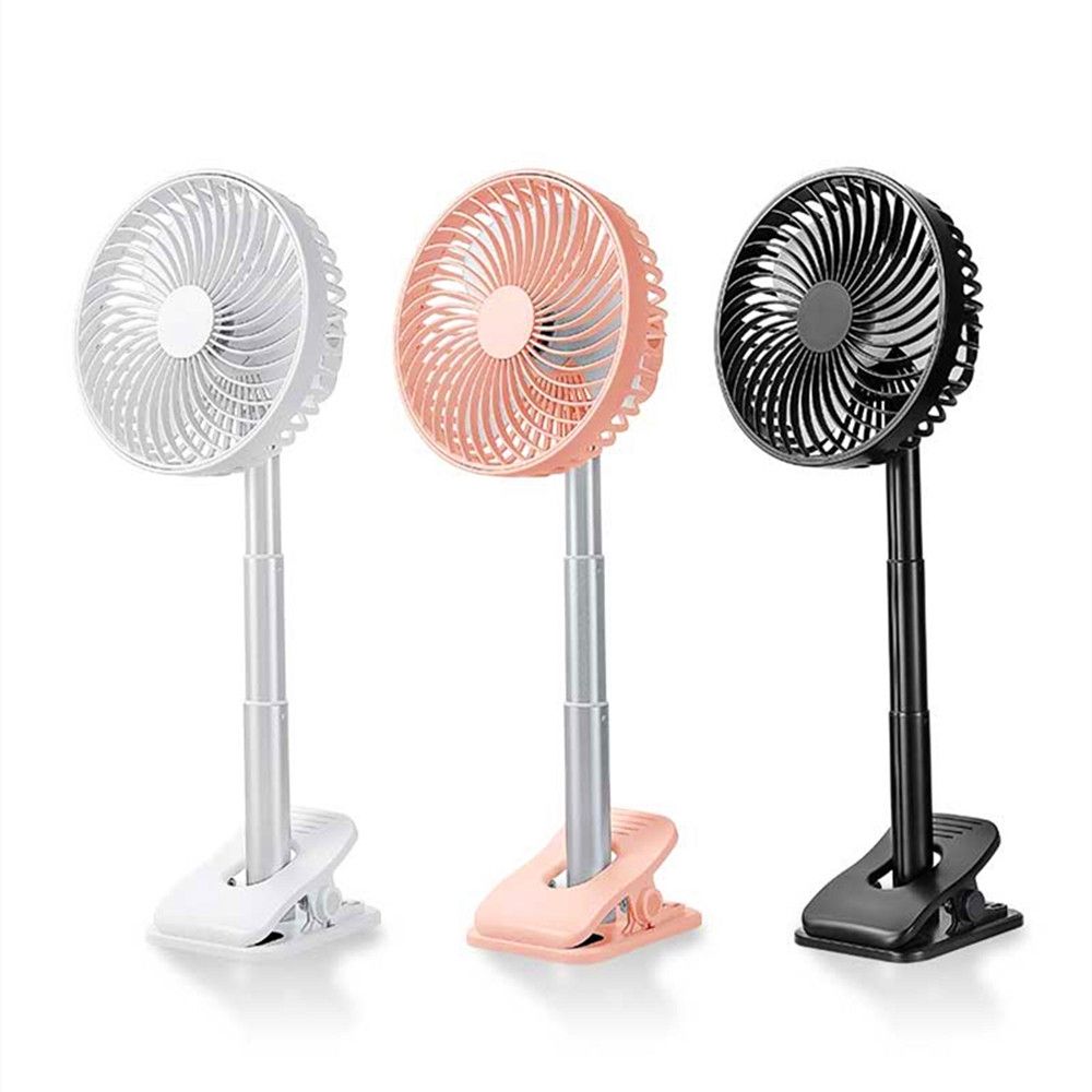 USB Portable Clip Rechargeable Desk Cordless Telescopic Fan