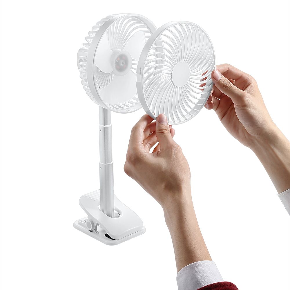 USB Portable Clip Rechargeable Desk Cordless Telescopic Fan