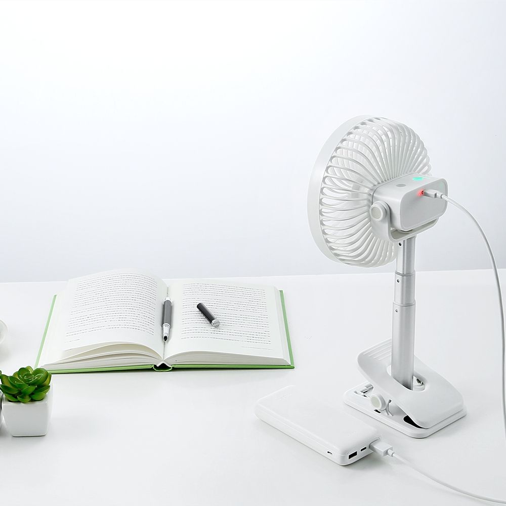 USB Portable Clip Rechargeable Desk Cordless Telescopic Fan