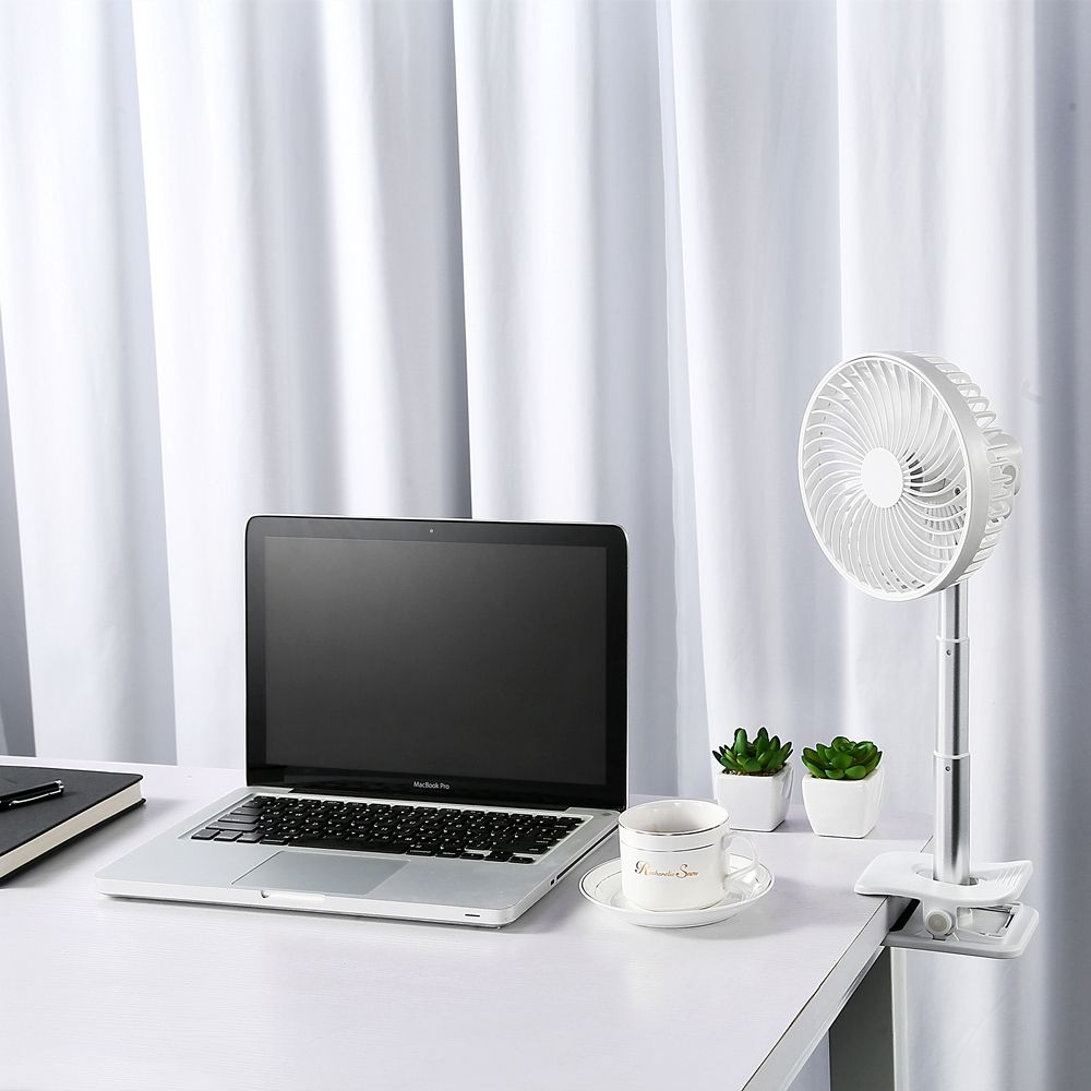 USB Portable Clip Rechargeable Desk Cordless Telescopic Fan