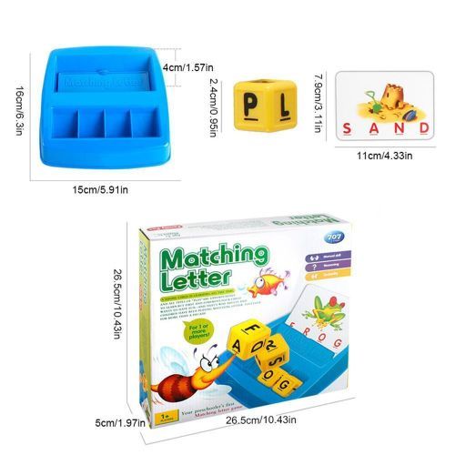 Puzzle Early Education Toys, English Words Matching Letter Game Word Recognition Learning The Alphabet Educational ,Best Toy Gift For Kids + Key Holder