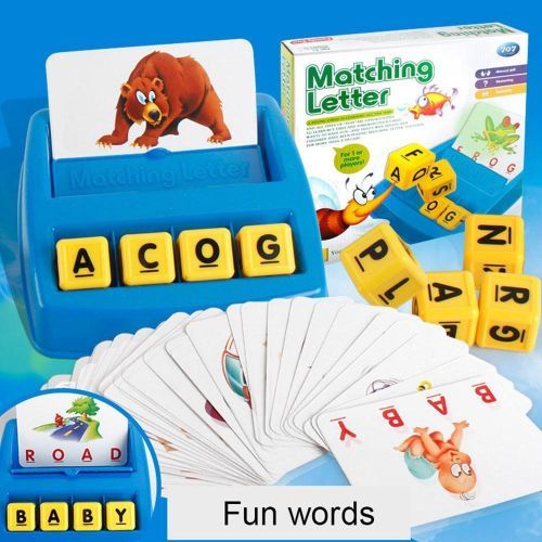 Puzzle Early Education Toys, English Words Matching Letter Game Word Recognition Learning The Alphabet Educational ,Best Toy Gift For Kids + Key Holder