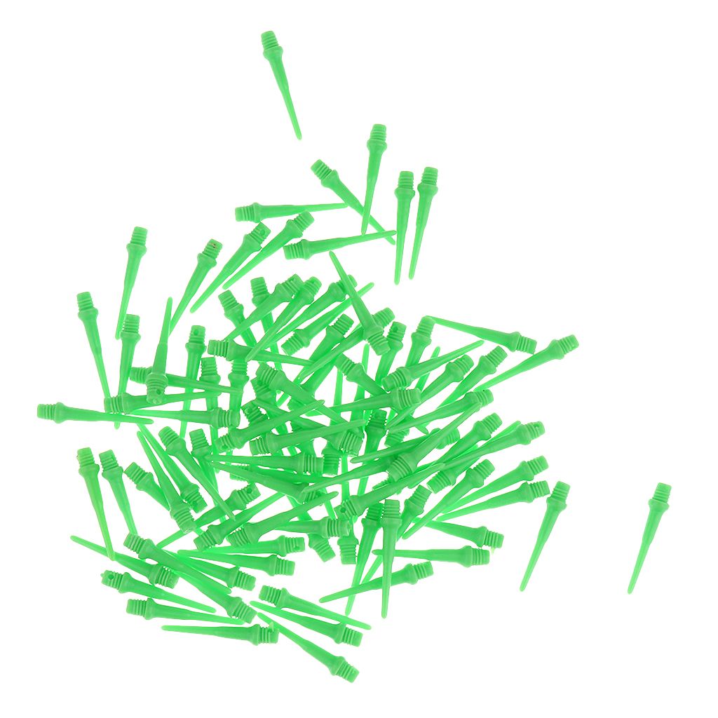 100 Pieces Dart Soft Tips Points 2BA Standard Darts Needles Green