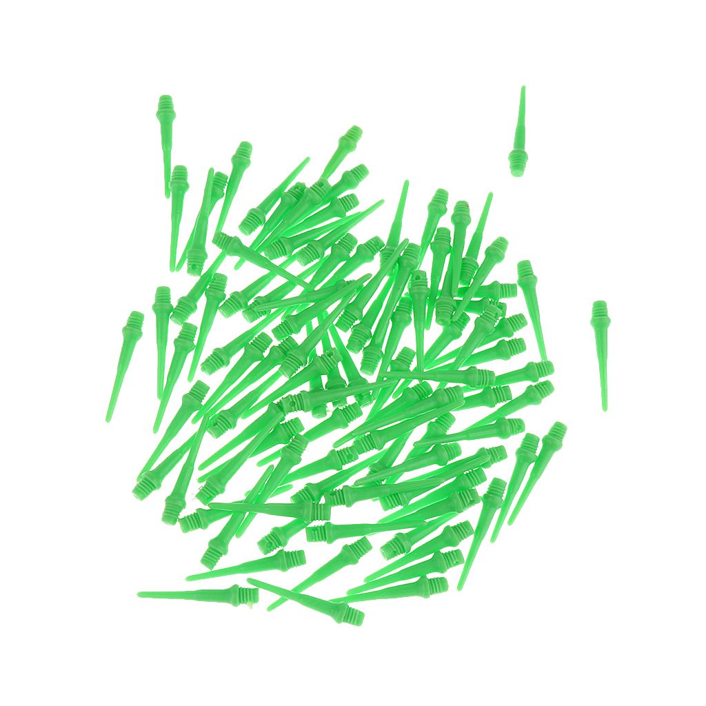 100 Pieces Dart Soft Tips Points 2BA Standard Darts Needles Green
