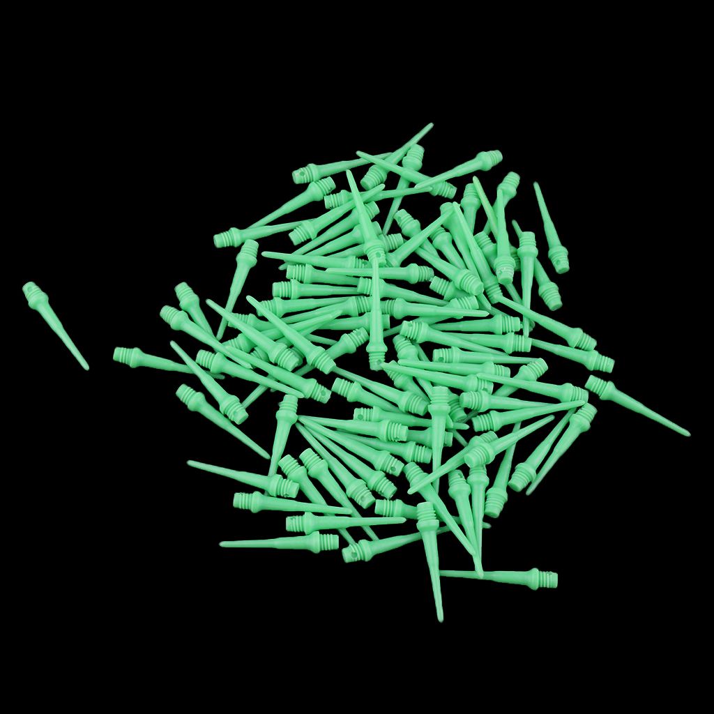 100 Pieces Dart Soft Tips Points 2BA Standard Darts Needles Green