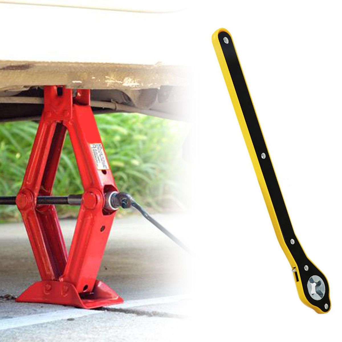 Garage Wrench Labor-saving Steel Cross Hole Ratchet Jack Wrench