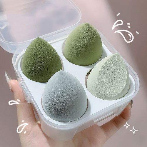 4Pcs/Box Makeup Cosmetic Sponge  Egg Shaped Dry And Wet