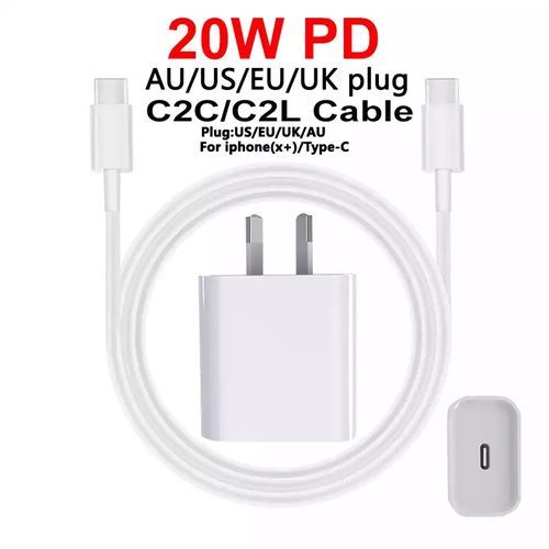 20W Fast Charger Type-C To Type C Charger With Type C Adapter