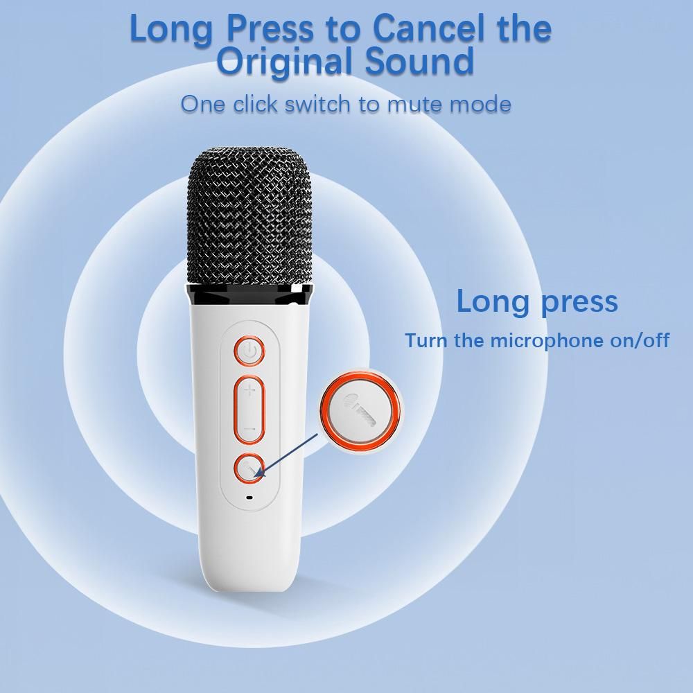 Portable Microphone & Sound Box Set Mini Karaoke Machine BT Speaker with 2 Microphones Home Outdoor Wireless Loudspeaker Rechargeable Voice Box & Handheld Mic Karaoke Mic Speaker BT5.3 Connection for Home Party KTV Singing