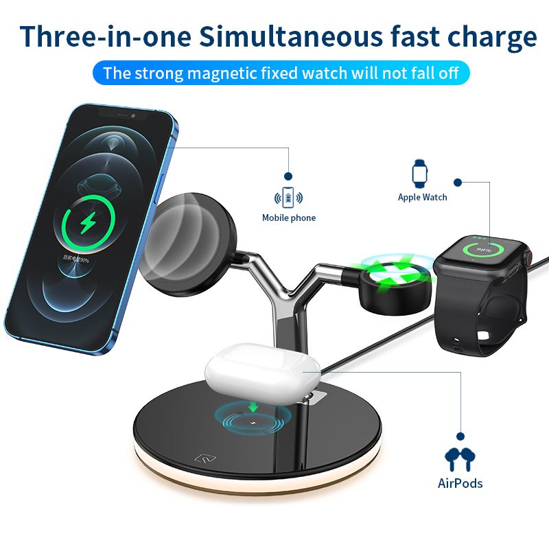 15w Qi Magnetic Charger Station 3 In 1 Magsafe Wireless Y 6