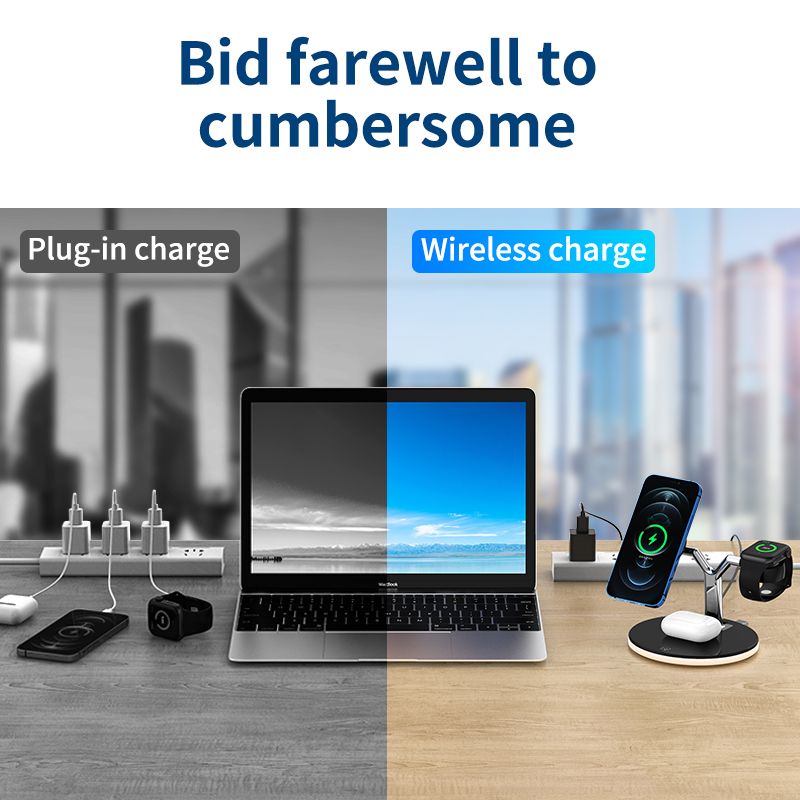 15w Qi Magnetic Charger Station 3 In 1 Magsafe Wireless Y 6