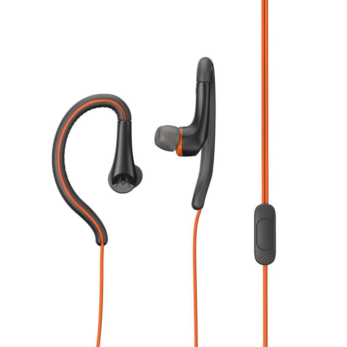 Earbuds Sport hanging and in-ear headphone waterproof microphone - Orange