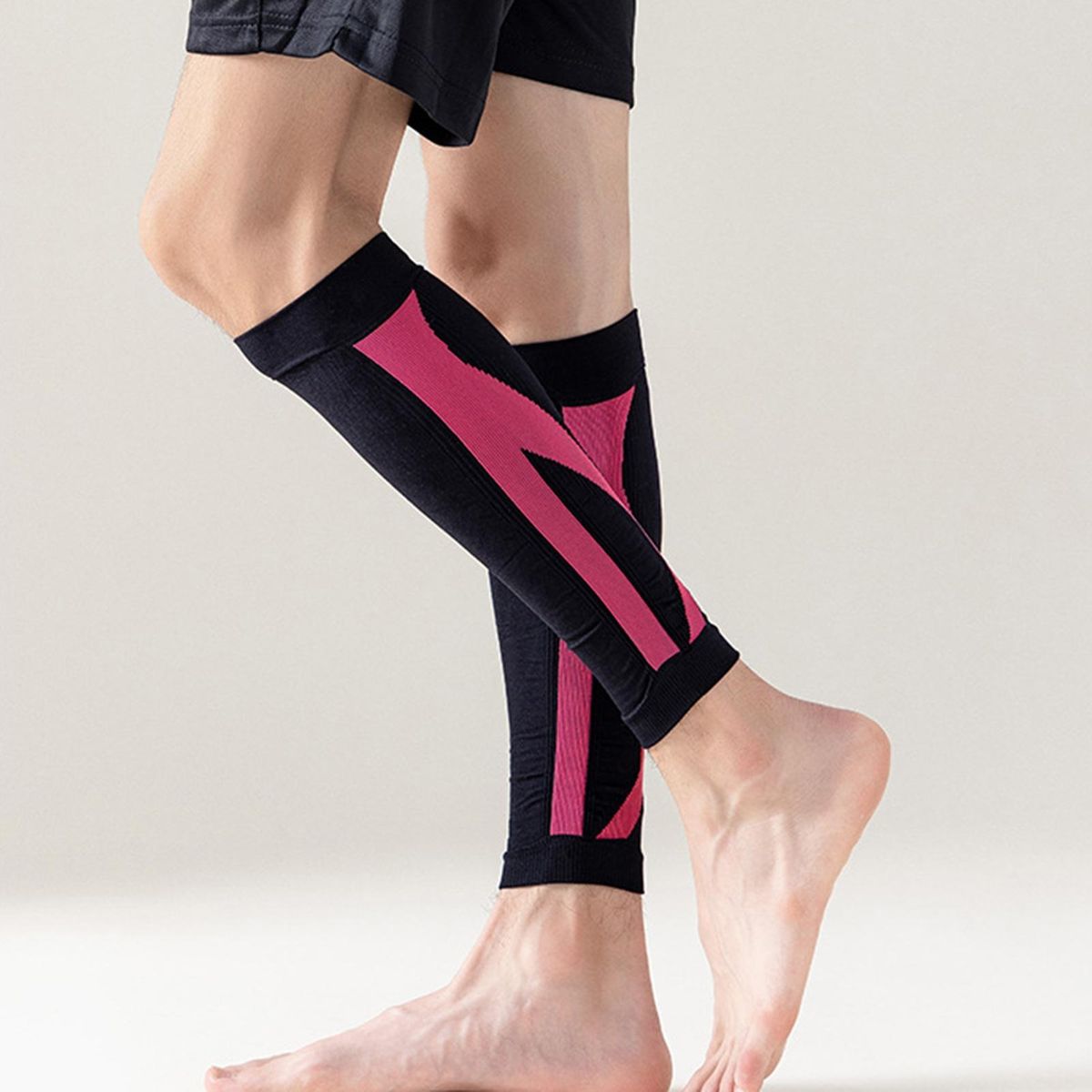1 Pair Calf Compression Sleeves Unisex Pain Relief Calf Compression Sleeves Pink Black