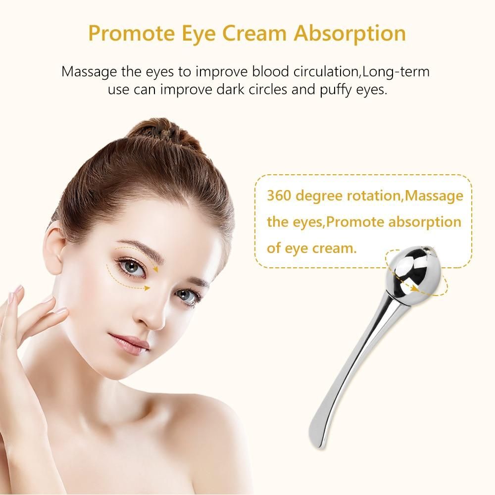 Eye Cream Applicator Cosmetic Spatulas Anti Wrinkle Eye Roller Massage Stick Facial Mask Spoon Gold Alloy Metal Skin Care Tools