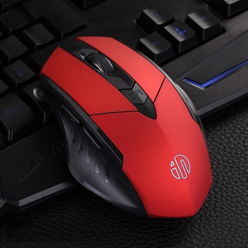 Rechargeable Wireless Gaming Mouse -No Need For Battery Again-  Red