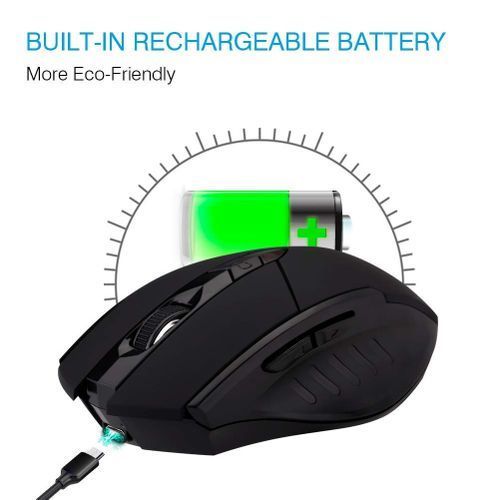 Rechargeable Wireless Gaming Mouse -No Need For Battery Again-  Red