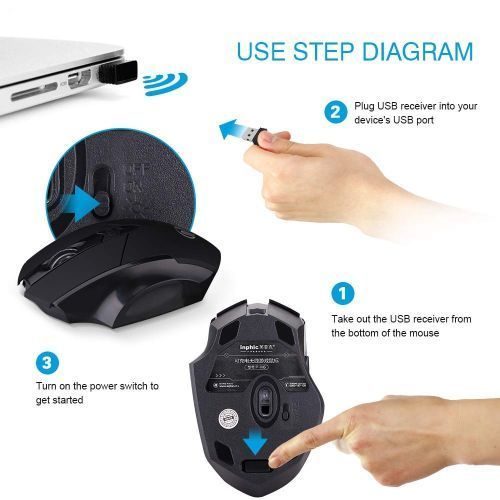 Rechargeable Wireless Gaming Mouse -No Need For Battery Again-  Red