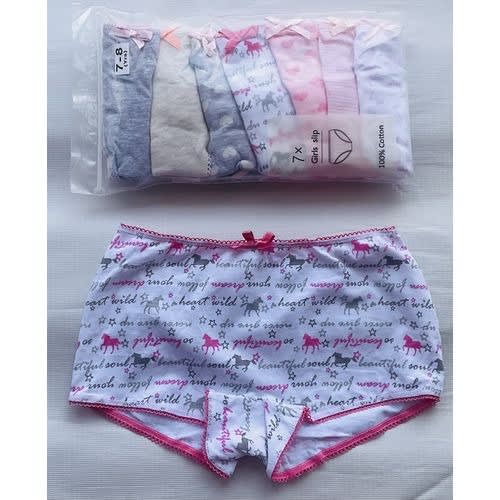 7 Pack Colored Girls Briefs- C3