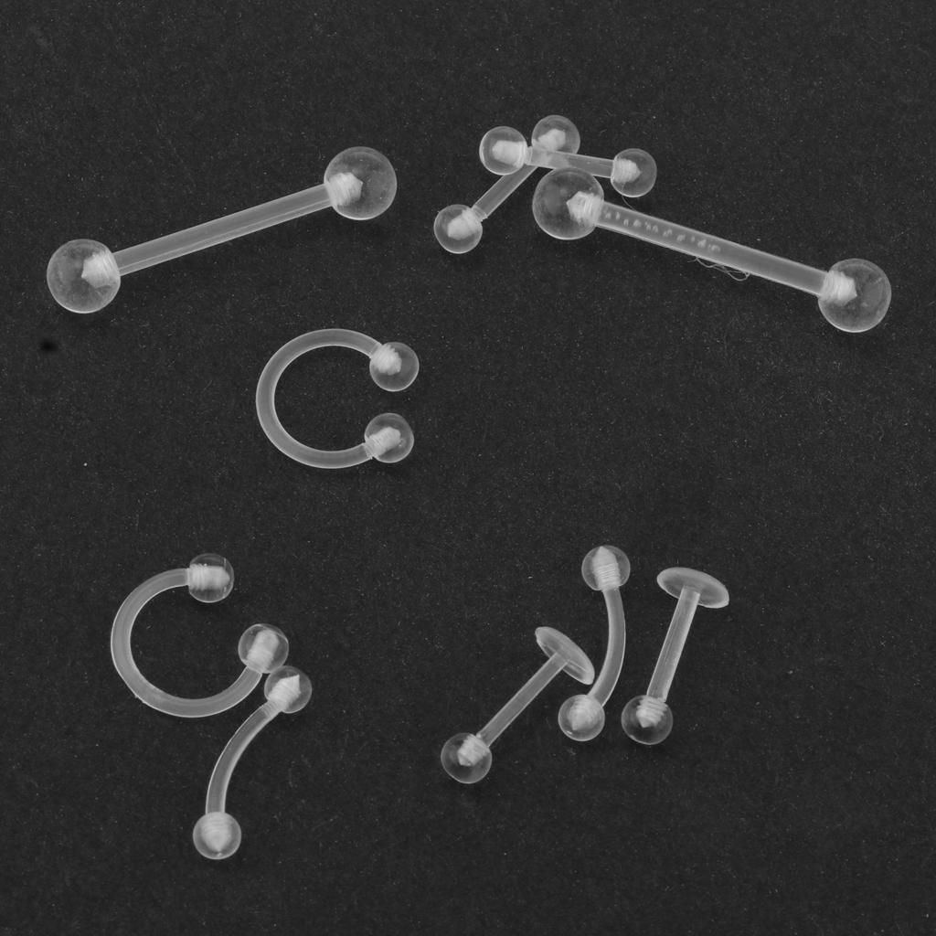 20Pcs Nose Stud Eyebrow Acrylic Labret Retainer Body