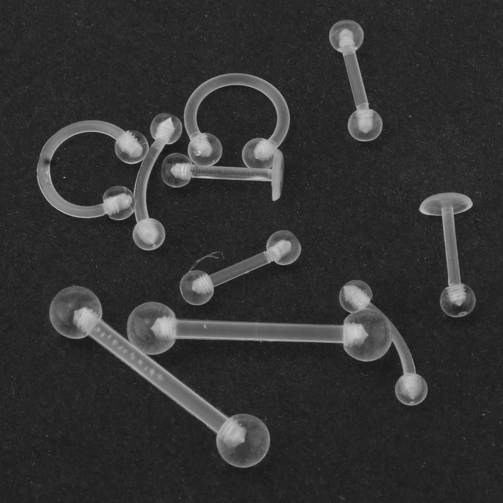 20Pcs Nose Stud Eyebrow Acrylic Labret Retainer Body