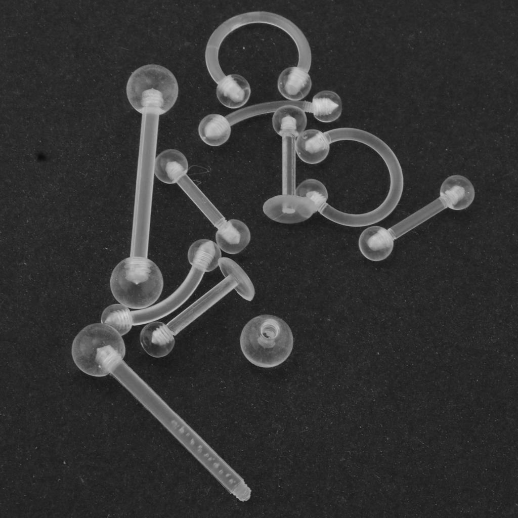 20Pcs Nose Stud Eyebrow Acrylic Labret Retainer Body